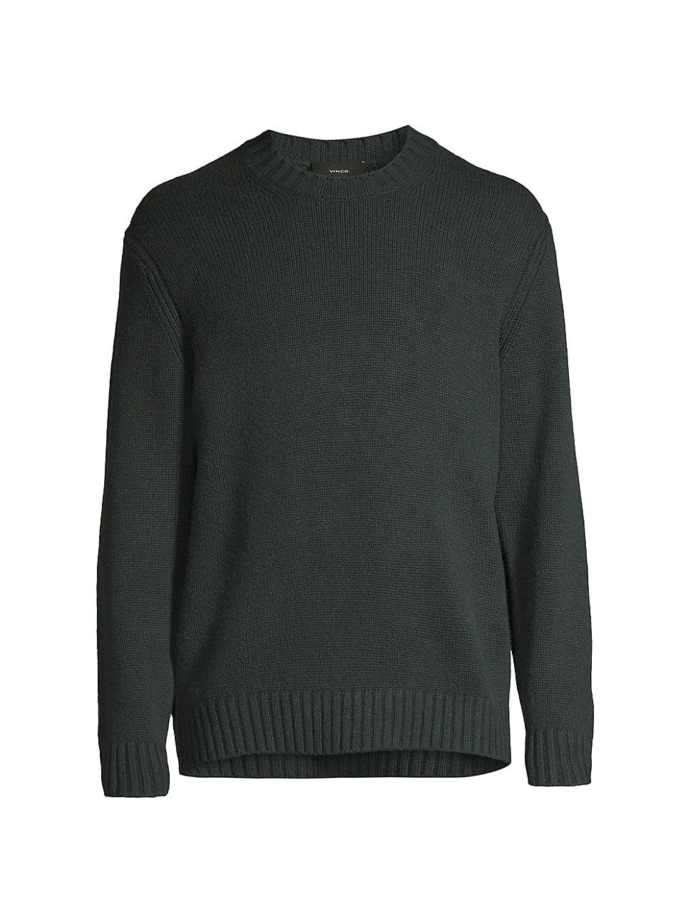 Vince Mens Relaxed fit Long Sleeve Crewneck Sweater XL Crew Neck Green Solid