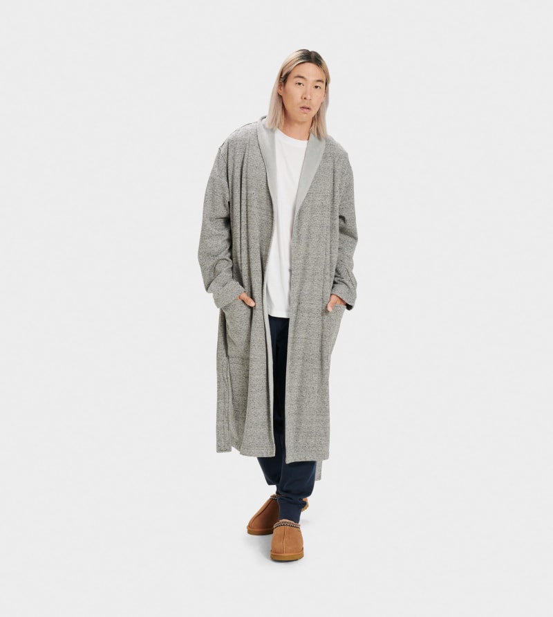 UGG Mens Robinson Robe Grey Heather XL 2XL