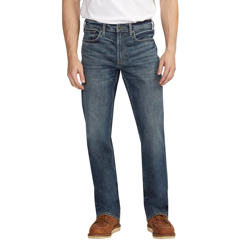 Silver Jeans Co. Mens Zac Relaxed Fit Straight Leg Jeans Indigo Blue 38 x 34