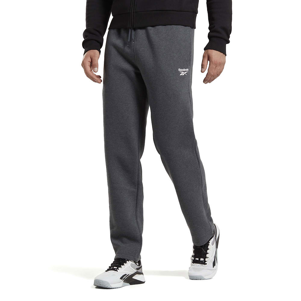 Reebok Mens Open Hem Regular fit Track Pants XL Grey Solid