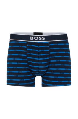 HUGO BOSS Mens Regular fit Trunks Underwear Medium Blue Striped