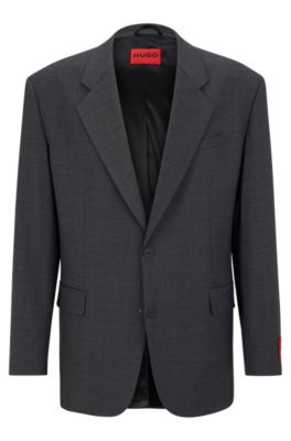 Hugo Boss Mens Regular fit Suit Jacket Blazer 42 S Dark Grey Solid
