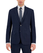 AX Armani Exchange Men's Slim Fit Windowpane Sport Coat Blazer Navy Blue  42S