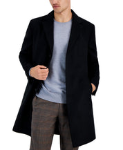 Kenneth Cole Mens Classic Fit Chesterfield Overcoat Coat 44 R Black Solid
