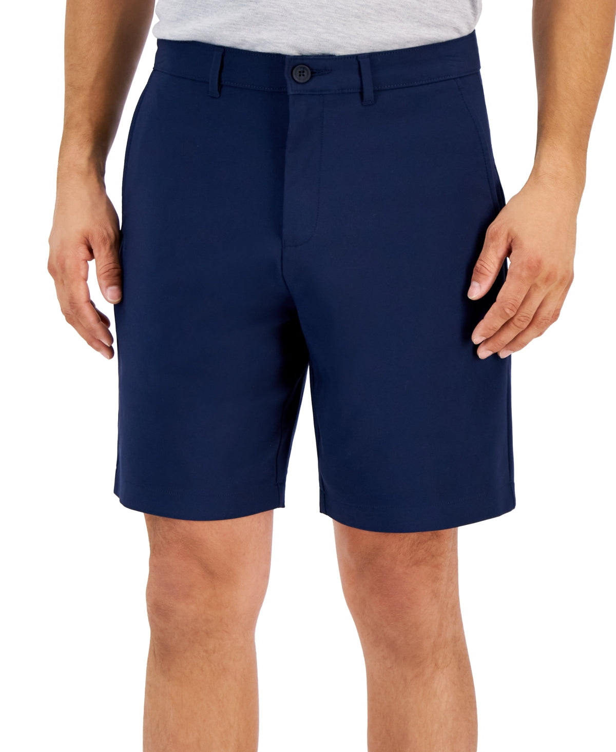 Alfani Mens Regular fit Casual Shorts 30 Blue Solid