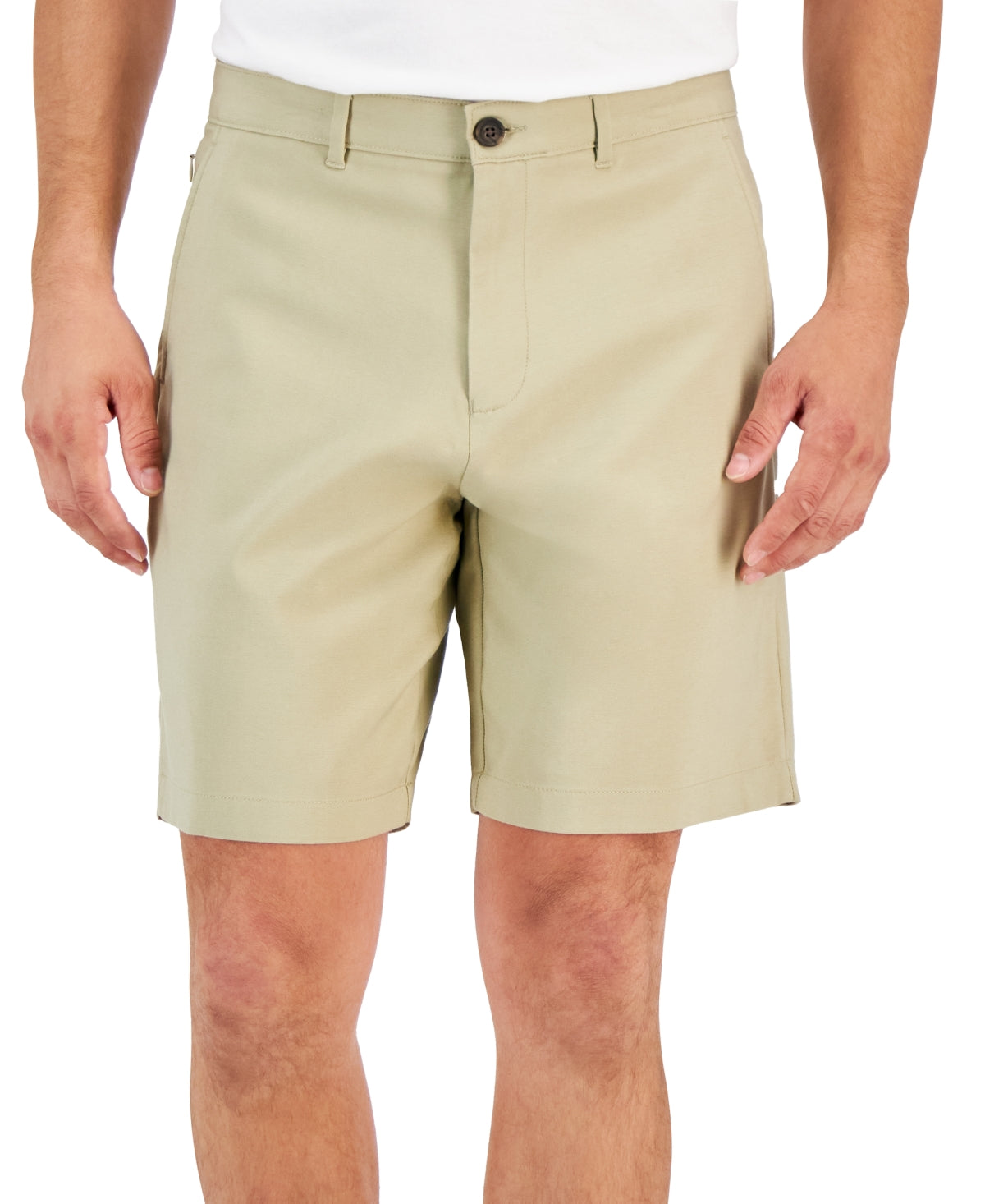 Alfani Mens  fit Casual Tech Shorts 36 Beige Solid