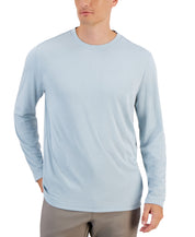 Alfani Mens Regular fit Long Sleeve T-Shirt Shirt Large Cloud Blue Solid