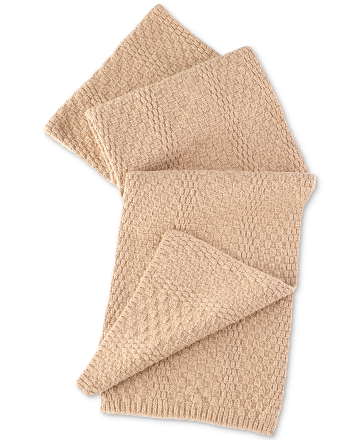 Alfani Mens Textured Scarf Beige ONE SIZE