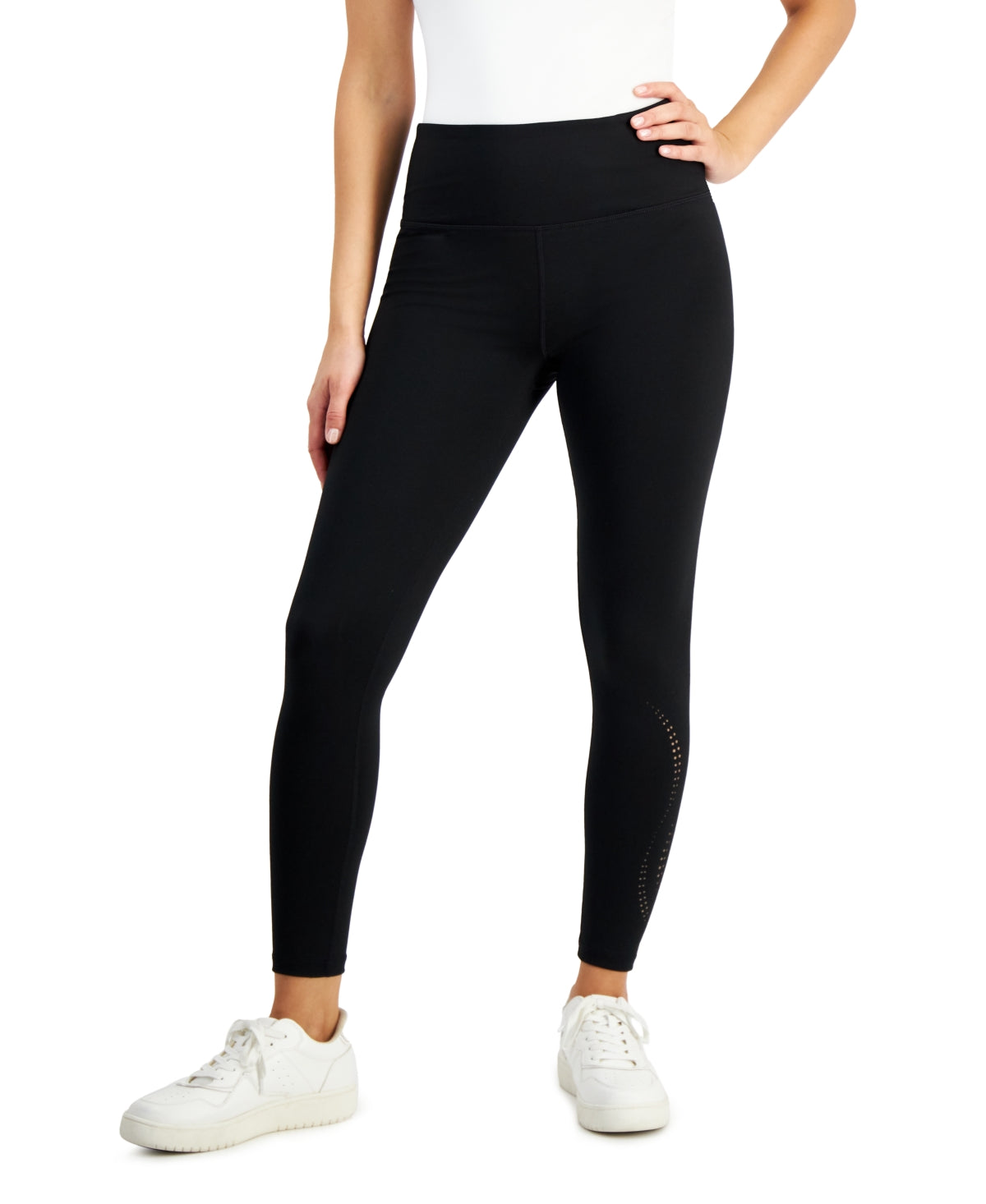 ID Ideology Womens Regular fit High Rise Tights Leggings Xs Black Solid