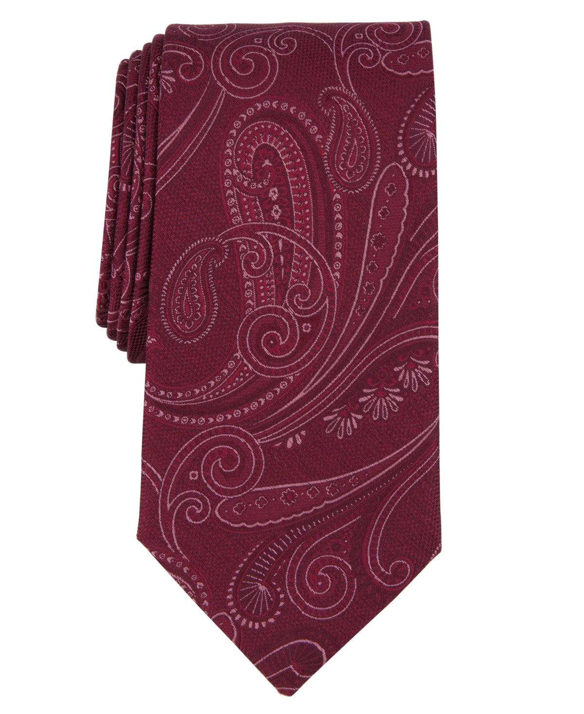 Michael Kors Mens Necktie Cove Paisley Tie Burgundy