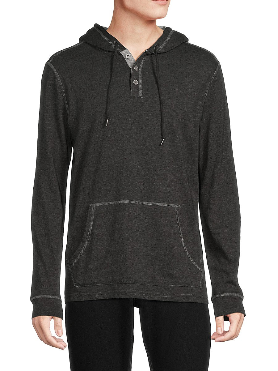 Flag & Anthem Men's Abington Siro Button Hoodie Sweatshirt Charcoal Grey Small
