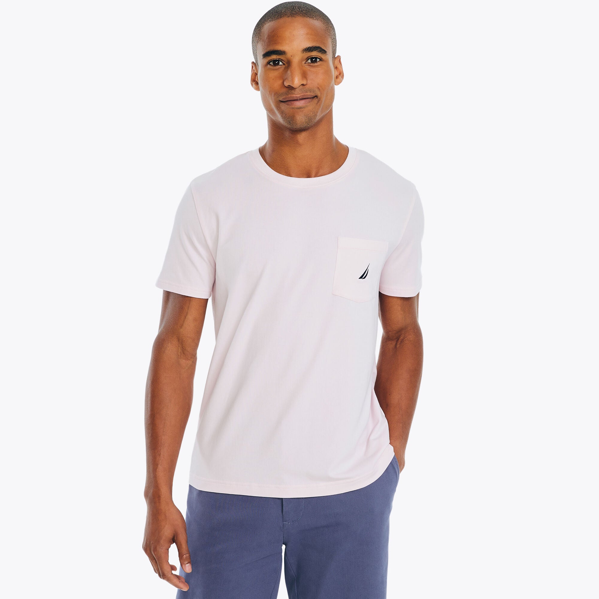 Nautica Mens Classic fit Short Sleeve T-Shirt Shirt XXL Pink Solid