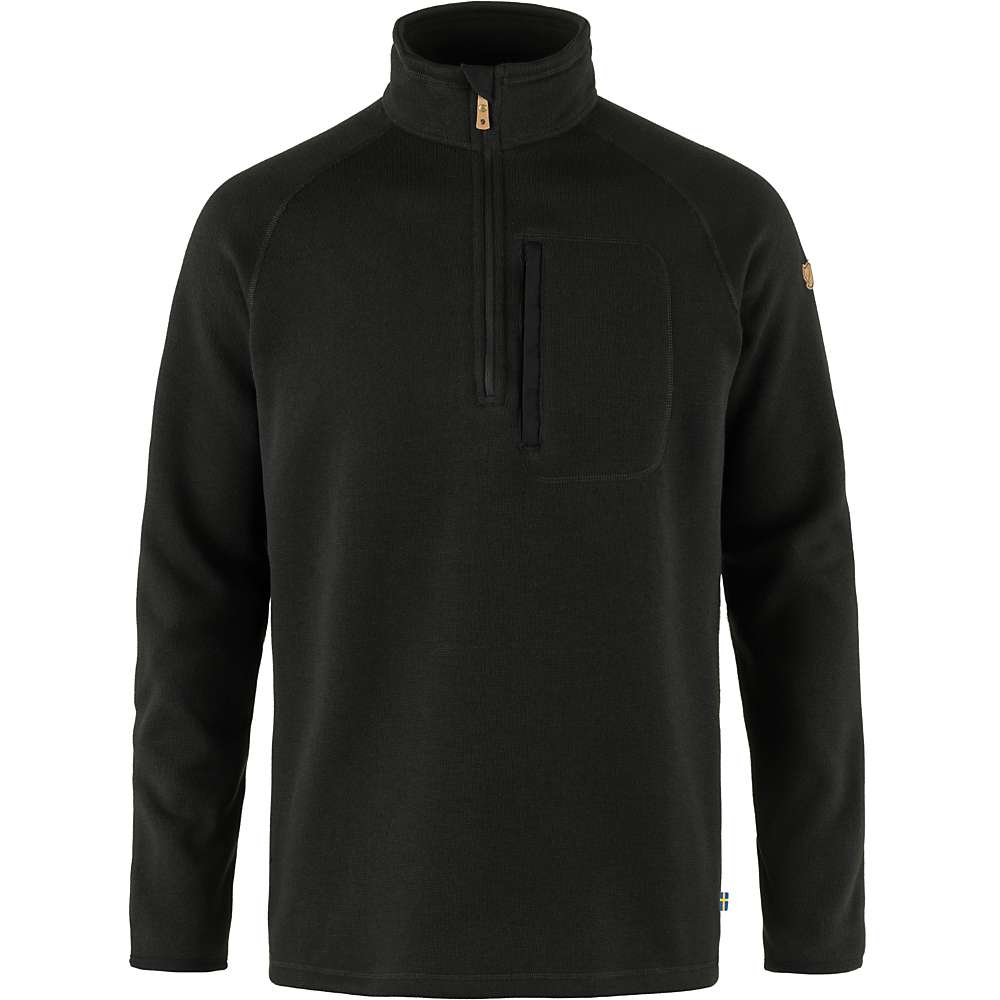Fjallraven Mens Ovik  Half Zip Fleece Sweater Jacket Black XL