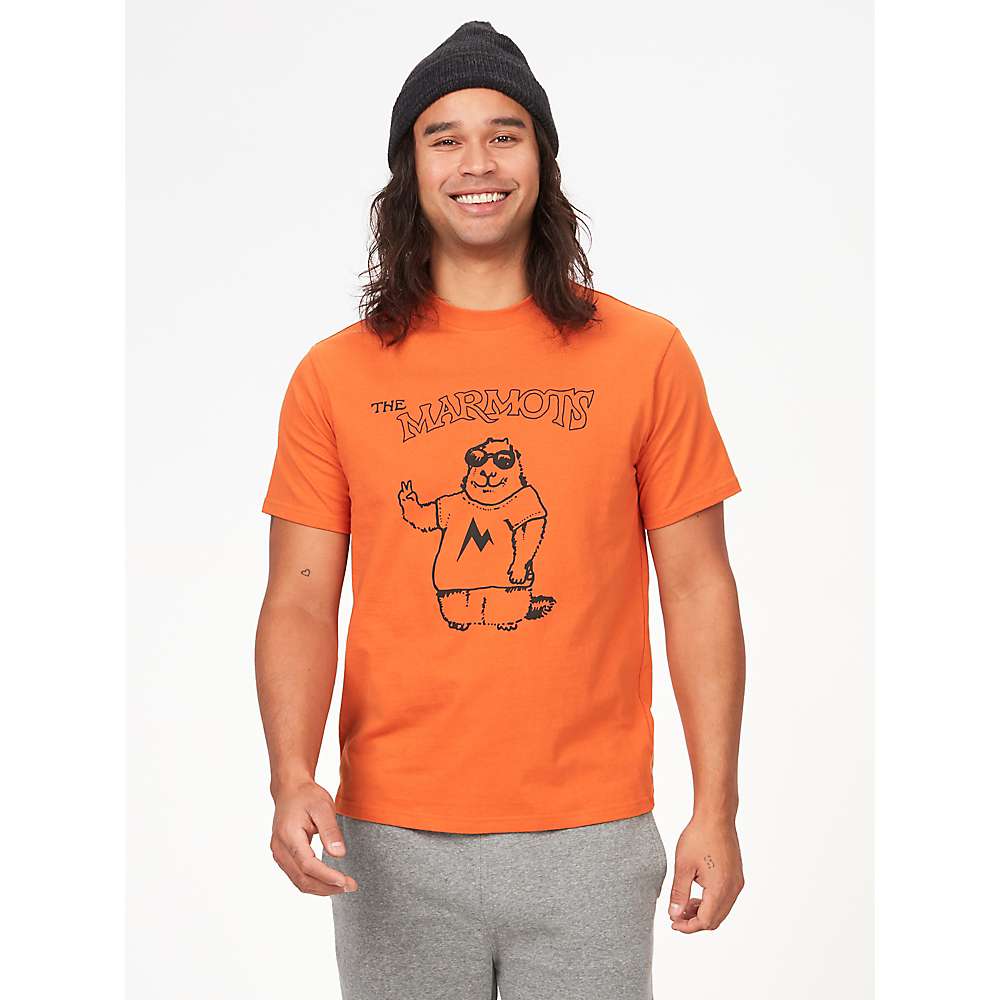 Marmot Men's Living Ink Graphic T Shirt Tangelo Orange Large