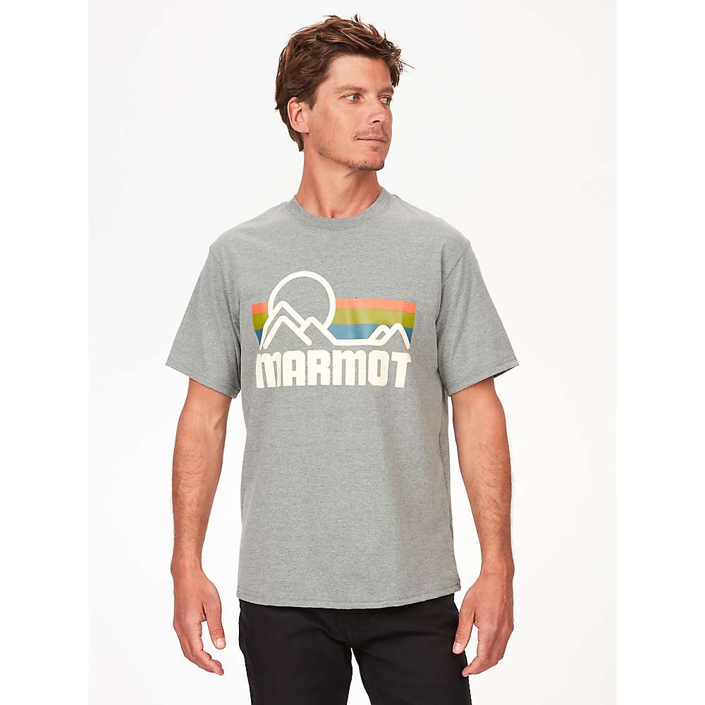 Marmot Mens Coastal Logo Graphic Short Sleeve T Shirt Charcoal Gey Medium