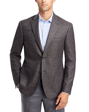 The Men's Store  Regular Fit Houndstooth Sport Coat Grey  44L