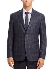 The Men's Store at Bloomingdale's Tonal Plaid Sport Coat 46R Navy Blue
