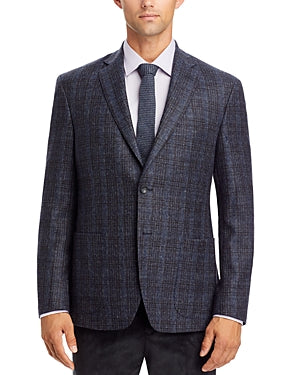 The Men's Store at Bloomingdale's Tonal Plaid Sport Coat 46R Navy Blue