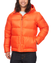 Marmot Men's Guides Quilted Full Zip Hooded Down Jacket in Flame Orange Large