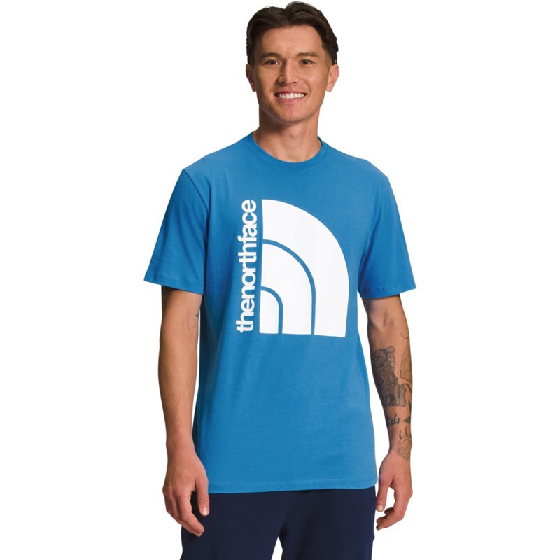 The North Face Men's Jumbo Logo Short Sleeve T-Shirt Blue White Large