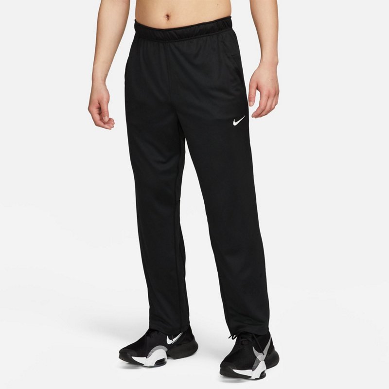 Nike Mens Totality Dri-FIT Open Hem Sweatpants Black white XL
