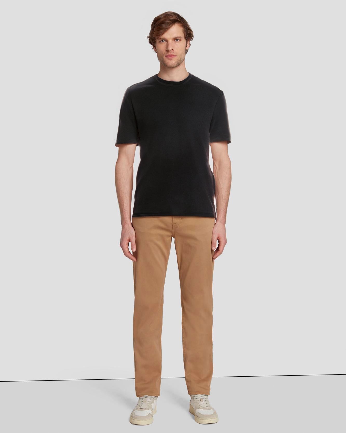 7 For All Mankind Mens Slim fit Casual Pants 34 Beige Solid