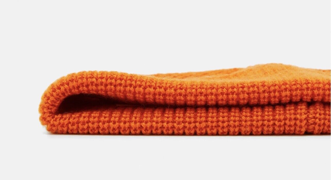 POLO RALPH LAUREN Unisex Beanie Hat Wool Orange One Size