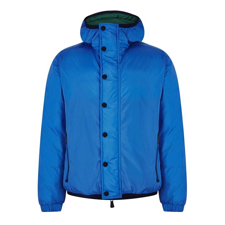 Moncler Mens Rosiere Reversible Padded Jacket Coat Size 4 / XL Blue - Green