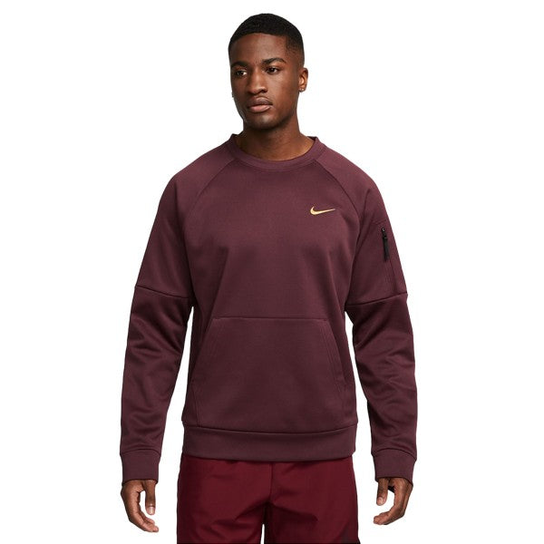Nike Men's Therma-FIT Crewneck Fitness Sweatshirt Maroon XL