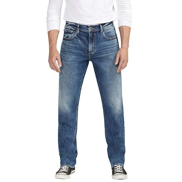 Silver Jeans Co. Mens Eddie Athletic Fit Tapered Jeans Indigo Blue 36 x 34