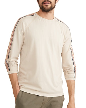 Marine Layer Mens Regular fit Long Sleeve T-Shirt Shirt XXL Beige Striped