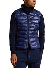 RLX Polo Ralph Lauren Packable Duck Down Channel-Quilted Vest Large Navy Blue