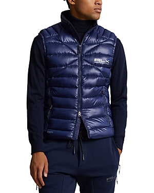 RLX Polo Ralph Lauren Packable Duck Down Channel-Quilted Vest Large Navy Blue