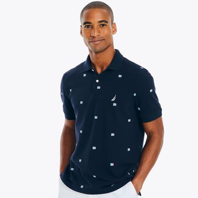 Nautica Mens Classic fit Short Sleeve Polo Shirt Large Blue