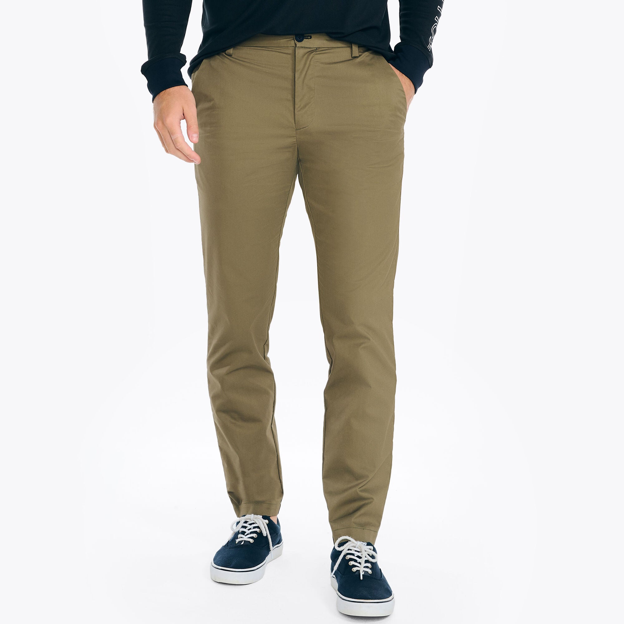 Nautica Mens Slim fit Casual Pants 38 / 30 Green Solid Waterproof