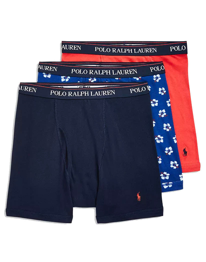 Polo Ralph Lauren Mens 3 Pack Classic Boxer Briefs Underwear Multi Blue  XXL