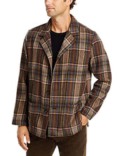 Massimo Alba Mens Wool Blend Shirt Jacket Size XL Brown Plaid
