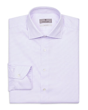 Canali Mens Classic Fit Long Sleeve Button Up Shirt 42 Purple