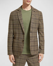 SCOTCH & SODA Men's Single Breasted Yarn Dyed Plaid Brown Check Blazer XL