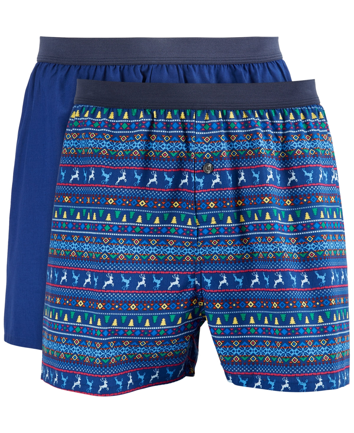 Club Room Mens 2 Pack Regular fit Boxer Shorts Underwear Small Blue