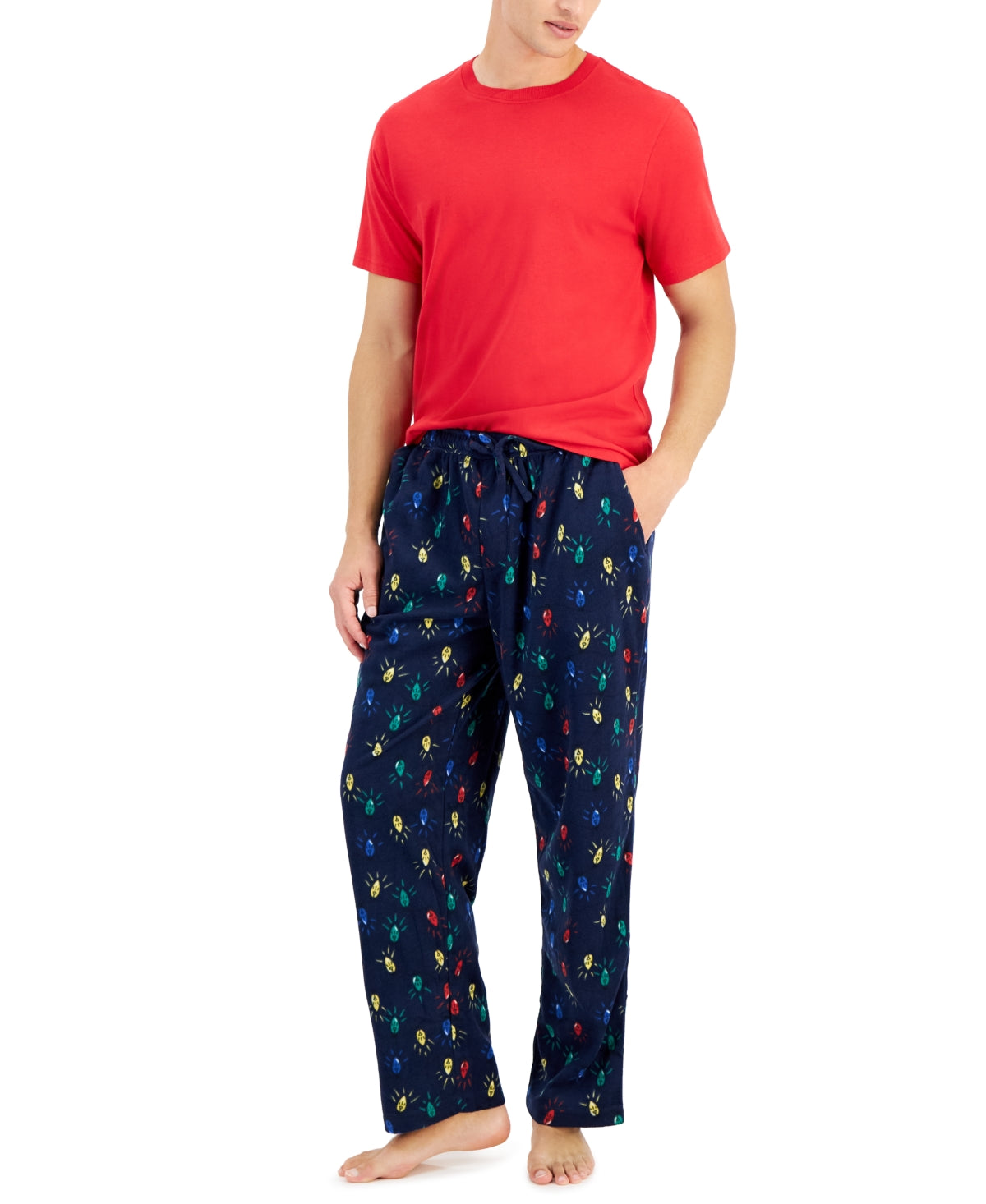 Club Room Mens Pajama Sleep Short Sleeve T Shirt Tango Red Medium