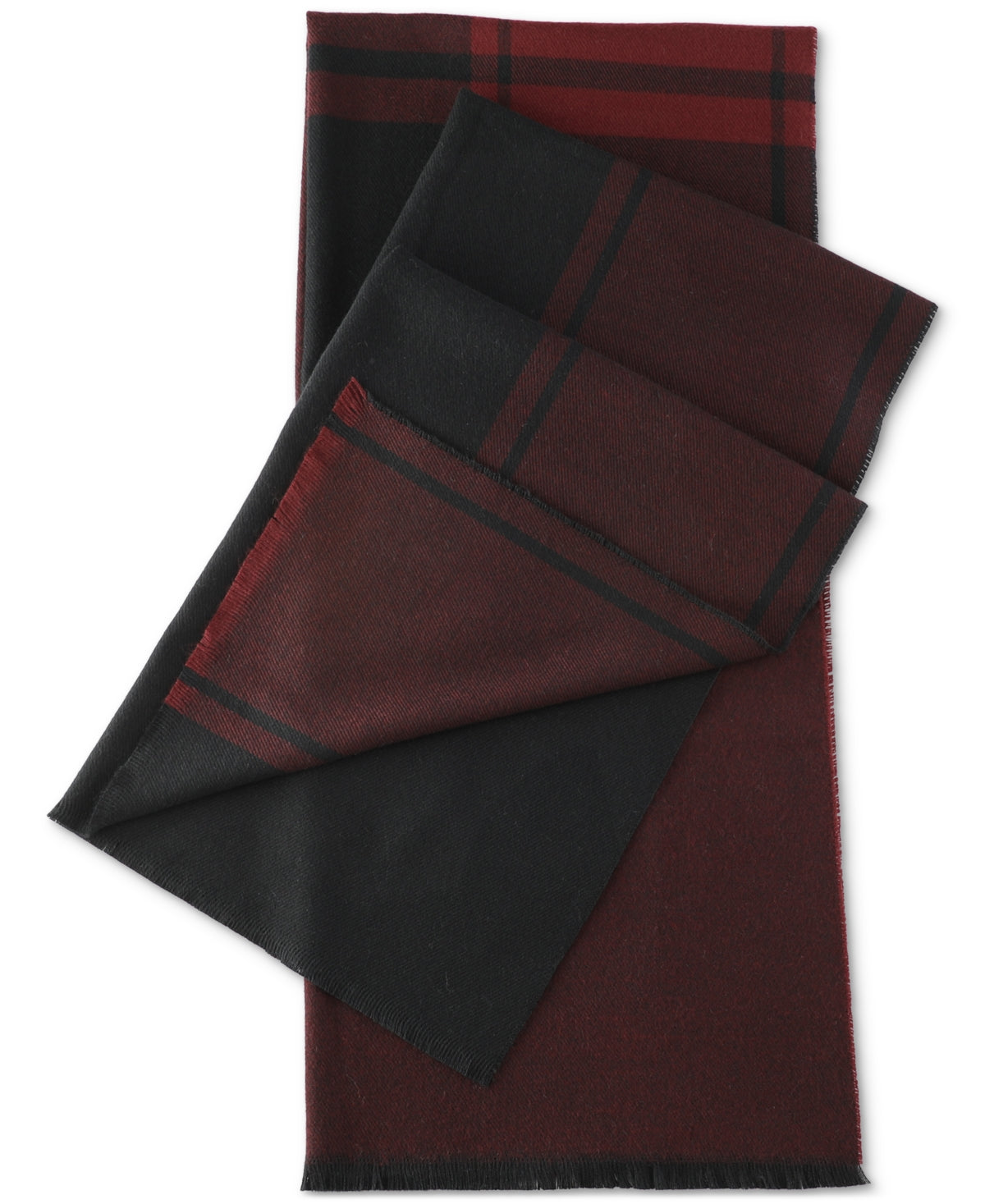 Alfani Mens Scarf One Size Maroon Red Black
