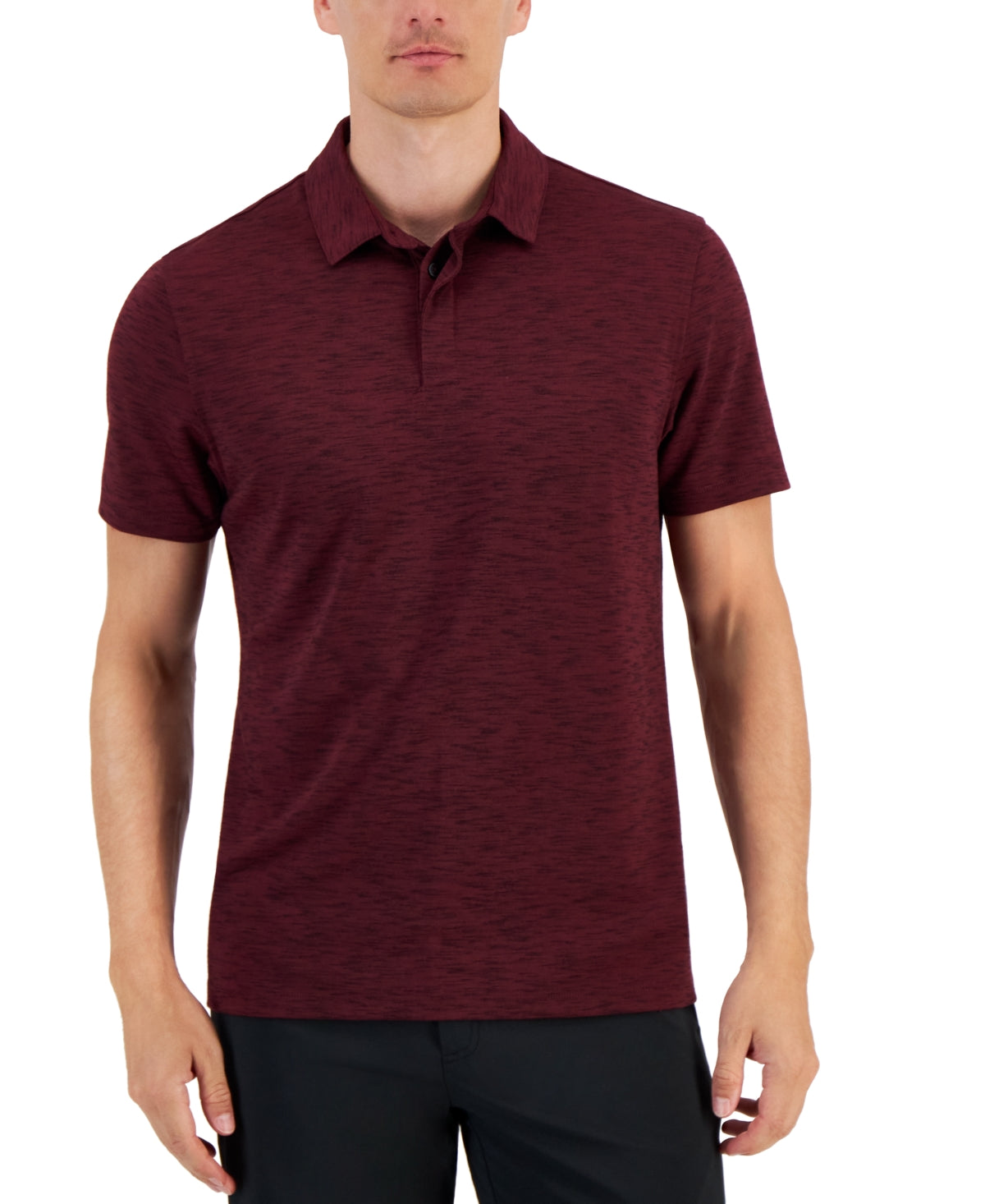 Alfani Mens Regular fit Short Sleeve Polo Shirt Small Burgundy Red
