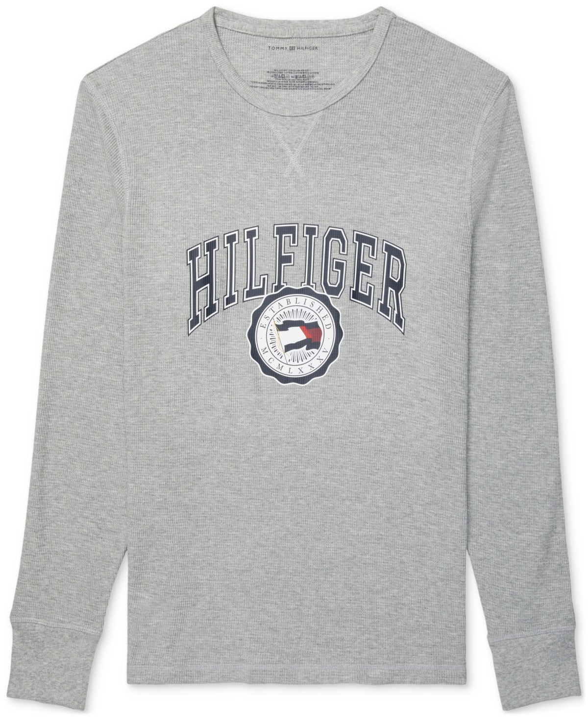 Tommy Hilfiger Men's Waffle Knit Long Sleeve Thermal Shirt XL Grey