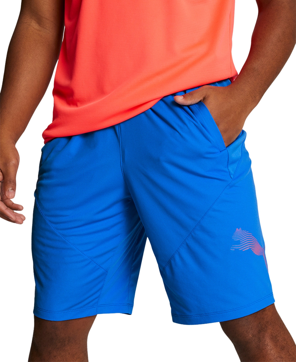 Puma Mens Regular fit Athletic Shorts Medium Blue Solid