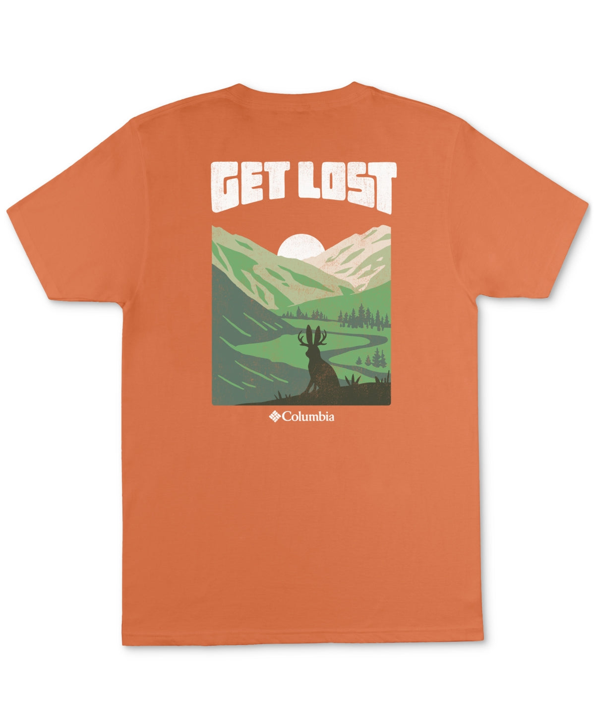 Columbia Mens Provo Short Sleeve Logo Graphic T Shirt Desert Orange Small
