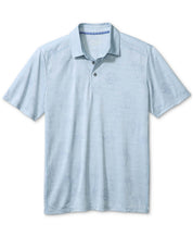 Tommy Bahama Mens Palm Coast Performance Short Sleeve Polo Shirt Silver Blue 2XL