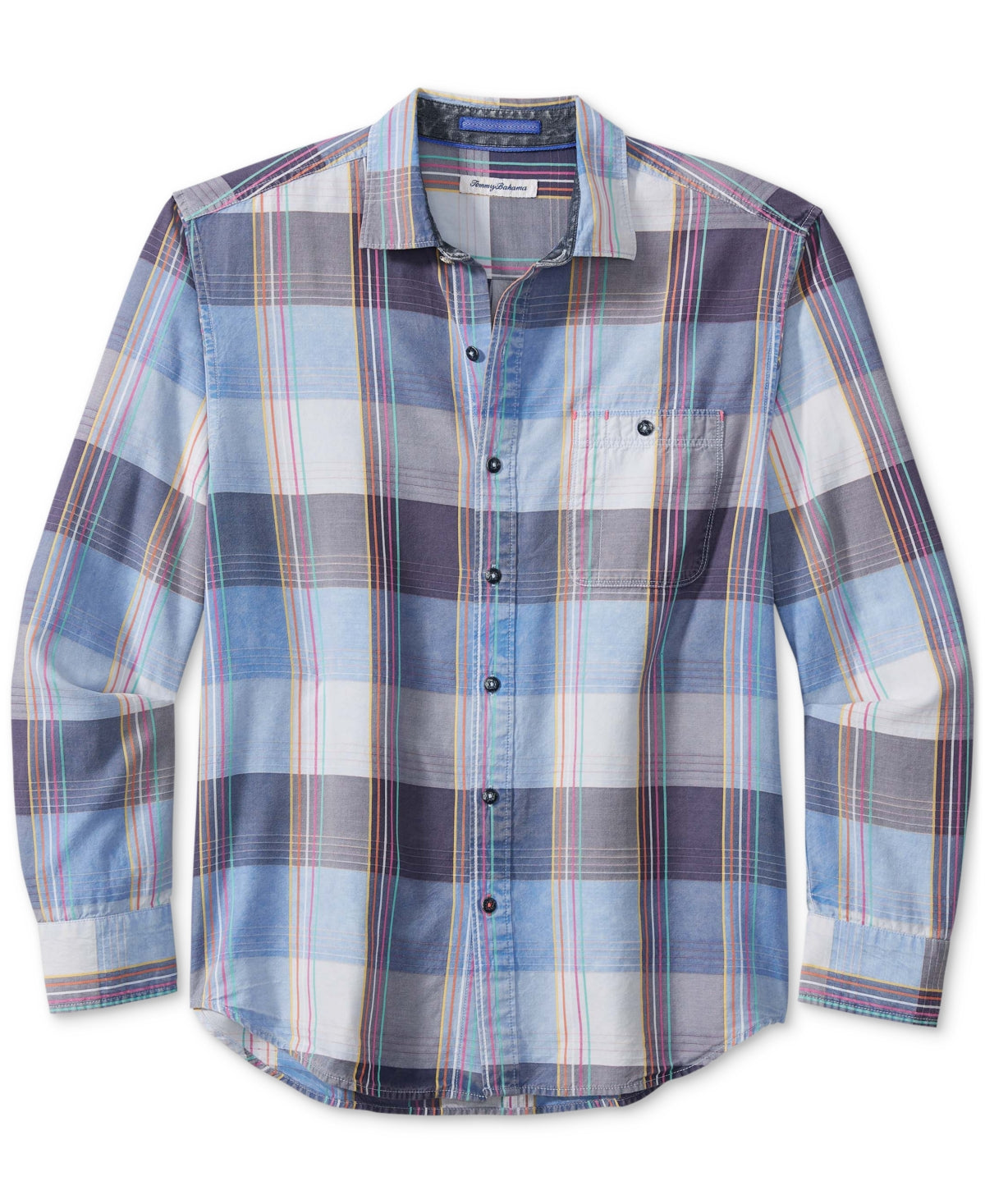 Tommy Bahama Mens Regular fit Long Sleeve Button-Up Shirt XXL Blue Plaid