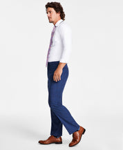 Tayion Mens Classic Fit Windowpane Suit Dress Pants Blue Brown Pants 38 x 30