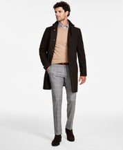 Calvin Klein Mens Slim-Fit Mayden Overcoat Coat 38R Dark Green Wool